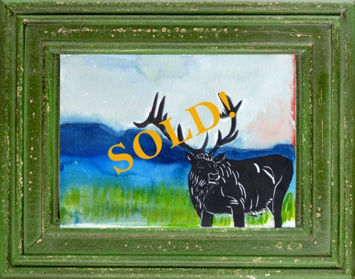Day 1 Elk Watercolor Sold